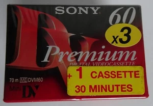 Cassette tape mini DV Sony Premium 60mn neuf - Photo 1 sur 3