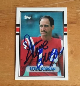 Steve Grogan NE Patriots signed Autogramm 1989 Topps Traded #126T Football Karte - Bild 1 von 2