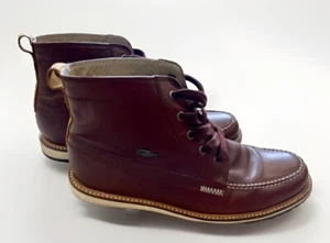 Lacoste Mens Delevan Brown Leather Chukka Boots Size 10 EUR 43 Lace Up Preppy - Picture 1 of 10