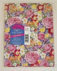 Vintage American Greetings Blumenduft Geschenkpapier 90er Made in USA Geburtstag  - Bild 1 von 3