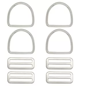 4Pcs 2 Inch Stainless Steel Slide Buckle Adjuster Sliders 4Pcs 2 Inch Stainle... - Picture 1 of 5
