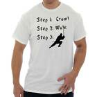 Crawl Walk Ninja Stealth BJJ Jiu Jitsu MMA Mens Casual Crewneck T Shirts Tees
