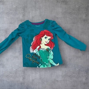 Disney Prinzessin Shirt Mädchen 3T Blau Langarm Rundhals Kleine Meerjungfrau Tee - Bild 1 von 3