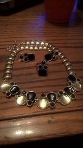 Smalto nero placcato oro set 3 pezzi - Foto 1 di 5