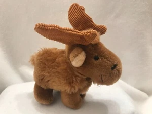 Vintage Wildlife Brown 6" alce bambino peluche corna velluto a coste 1983 Dakin - Foto 1 di 4