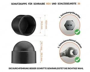 Schutzkappen Schraubenkappen Abdeckkappen Kunststoff Endkappen Kappen schwarz - Bild 1 von 16