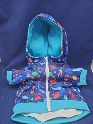 Dog Frenchie Hoodie Beast and Buckle Size XXL Under The Sea Turtle Crab Fish  - Image 1 of 4