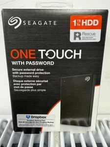 Seagate One Touch With Password External HDD 1TB - Black USB PC MAC BNIB - Afbeelding 1 van 7