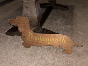 Seltenes Vintage Frankenmuth Bier Ale Dackel Hund Holz Werbeschild - Bild 1 von 13