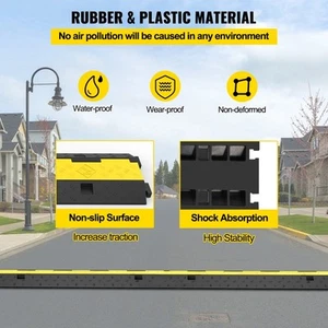 Cable Protector Ramp 2 Channel Speed Bump Rubber Driveway 11000 LBS Load - Picture 1 of 8