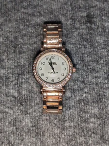 COACH 14502398 MADISON WHITE GLITZ DIAL ROSE GOLD STAINLESS STEEL WOMENS WATCH - Foto 1 di 21