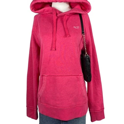 Y2K Hollister Hoodie Womens Small Pink Sweatshirt Surf Preppy Logo Pullover - Image 1 of 4