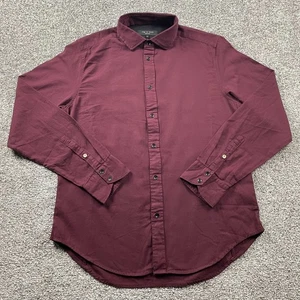 Rag & Bone Shirt Men Large Red Button Up Long Sleeve Cotton Knit Casual Preppy - Picture 1 of 14