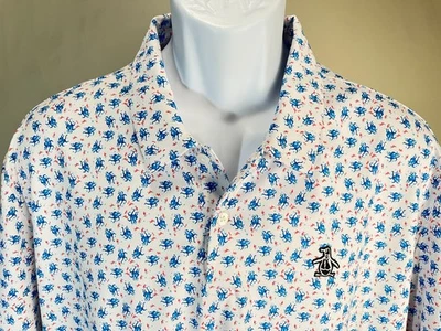 Penguin Men's red, white and blue Performance Golf s/s polo shirt XL EUC - Image 1 of 4