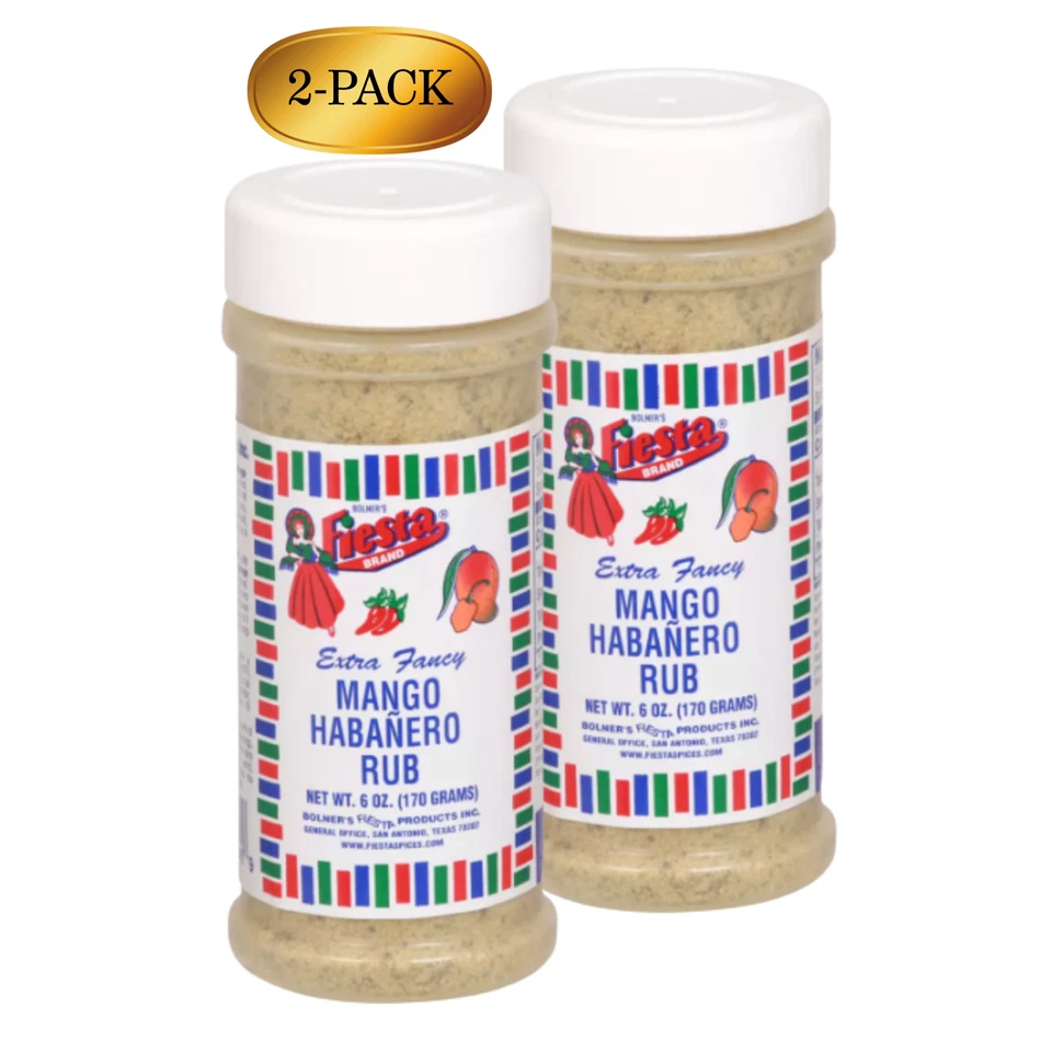 Fiesta Mango Habanero Rub 6 oz (paquete de 2) | Mezcla de barbacoa dulce y picante Foto 1 de 1