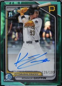 2024 Konnor Griffin 1st Bowman Chrome Aqua Lava Ref Auto /199 SP Pirates CPA-KG - Picture 1 of 12