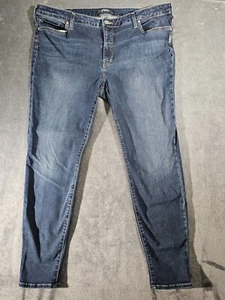 Silver Jeans Bleecker High Rise Blue Denim Dark Wash Stretch Size 20/29L - Picture 1 of 8