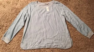 NWT Women's Loft 100% Kyocera Blue LS Shirt, Size XL - Picture 1 of 4