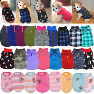 Puppy Dog Clothes Fleece T Shirt For Small Dogs Chihuahua Pet Vest Warm Winter - Picture 1 of 46