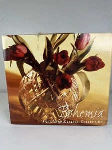Bohemia Lead Crystal Rose Bowl Vase Pineapple Pattern Czech Republic -Beautiful! - Picture 1 of 8
