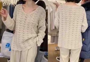 Suéter de ganchillo para mujer Kimonos Boho de gran tamaño tejido manga larga pulóver - Imagen 1 de 8