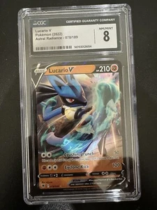 Pokemon Lucario V Astral Radiance Holo CGC Graded 8 Mint Not PSA Card - Picture 1 of 3