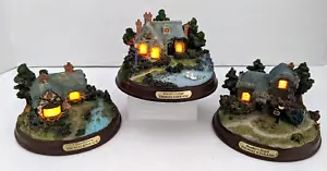 Thomas Kinkade  LOT 3 Lighted Cottages EVERETTS, HEATHERS HUTCH & QUIET EVENING - Picture 1 of 19