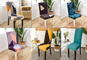 Removable Elastic Stretch Slipcovers Short Dining Room Chair Seat Cover Protect - Imagen 1 de 13