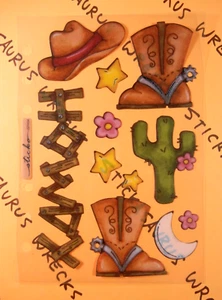Sticko Howdy Cowboy Sticker Sheet - Picture 1 of 3