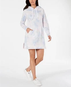 Calvin Klein Womens Tie Dye Printed Logo Hoodie Dress Medium - Picture 1 of 1