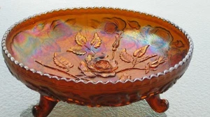 Imperial Amber luster Rose Carnival Glass Centerpiece Bowl !!! - Picture 1 of 5