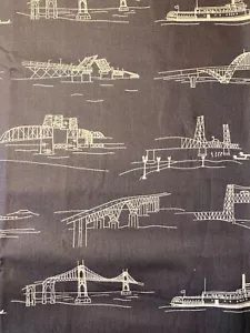 1-1/2 Yd. Michael Miller Waterfront Park by Violet Craft Bridgetown Charcoal - Picture 1 of 3
