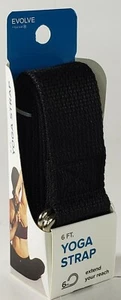 EVOLVE By GAIAM Black 6ft Yoga Strap 100% Polyester Brand New  - Picture 1 of 3