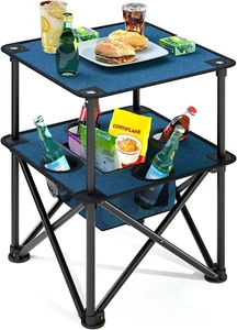 Folding Camping Table with Storage Bag Roll-Up Aluminum Portable Beach Table, - Picture 1 of 12