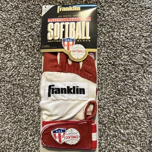 Guantes de Bateo Franklin Mano Derecha Rojo y Blanco De Colección NUEVOS XXL Softbol ASA - Imagen 1 de 4