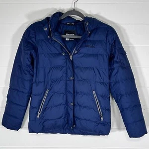 Marmot Kids Down Filled Hooded Blue Puffer 700 Fill Jacket Size Large - Picture 1 of 12
