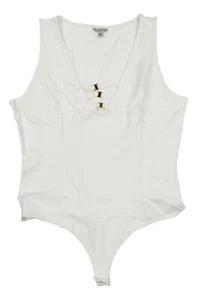 Guess Sleeveless Lanya Collection Thong Bodysuit Top X-Large Cream White NWT - Picture 1 of 1