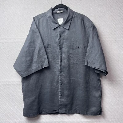 Linea Uomo Shirt Men XXL Black Button up Pocket Beach House Yacht Summer Maimi - Image 1 of 4