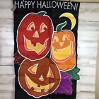 NWT- Halloween Glow in the Dark  Pumpkin/ Jack O Lantern Trio FLAG -New Creative