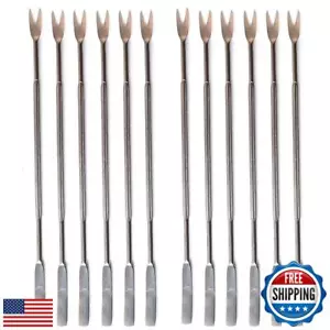 12Pcs Stainless Steel Lobster Crab Seafood Pick Forks and Scoop Nut Forks Sea - Picture 1 of 5