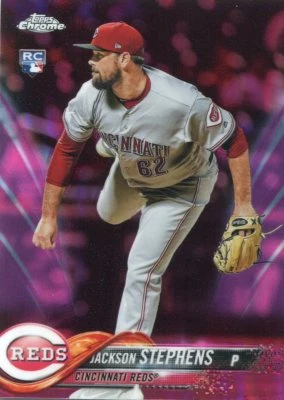 2018 TOPPS CHROME PINK REFRACTORS RC JACKSON STEPHENS CINCINNATI REDS - X940 - Image 1 of 2