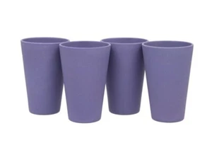 4 x Recycled Eco Picnic Beaker/Cup- Purple - Camping Colour Party - Picture 1 of 2