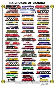 Cartel de ferrocarril de Ferrocarriles de Canadá 11""x17"" firmado por Andy Fletcher - Imagen 1 de 1