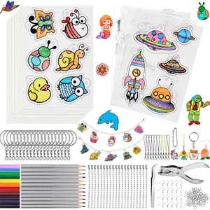 201 Stück Schrumpffolie Set, Inklusiv A5 Schrumpfpapier, Schlüsselanhänger, B... - Bild 1 von 10