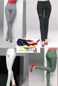 1/6 Ripped & Distressed Pants slim for 12" female figure hot toys phicen ❶USA❶ - Picture 1 of 8