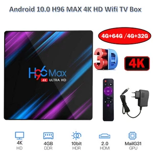 H96MAX Android 10 64GB ROM 4GB RAM 4K WIFI Netzwerk Media Player TV BOX EU - Bild 1 von 13