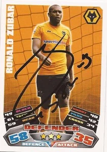 RONALD ZUBAR SIGNED WOLVES 2011/2012 MATCH ATTAX TRADING CARD+COA - Picture 1 of 1