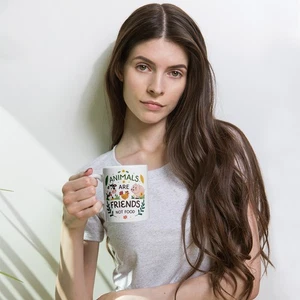 🌱 Tazza Bianca Lucida Vegan Activist - Sorseggia con Compassione, Vivi con Scopo - Foto 1 di 4