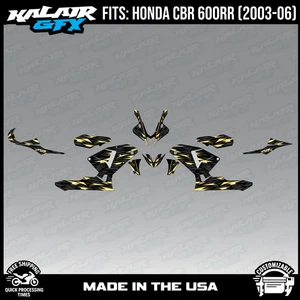 Graphics Kit for HONDA CBR 600RR (2003-2006) Twitch - Gold - Picture 1 of 4