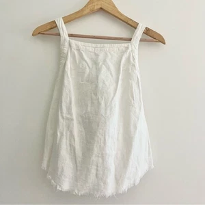 Top BP Urban Outfitters Blanco Sin Mangas Mezcla de Lino Talla XS Dobladillo Crudo Cinta Grande - Imagen 1 de 6